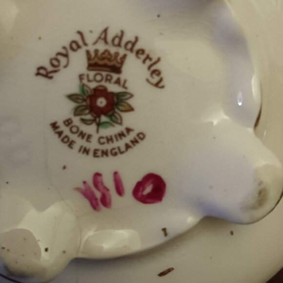 Royal Adderley Bone China floral display in light pink flat vase Made in England - Picture 5 of 5